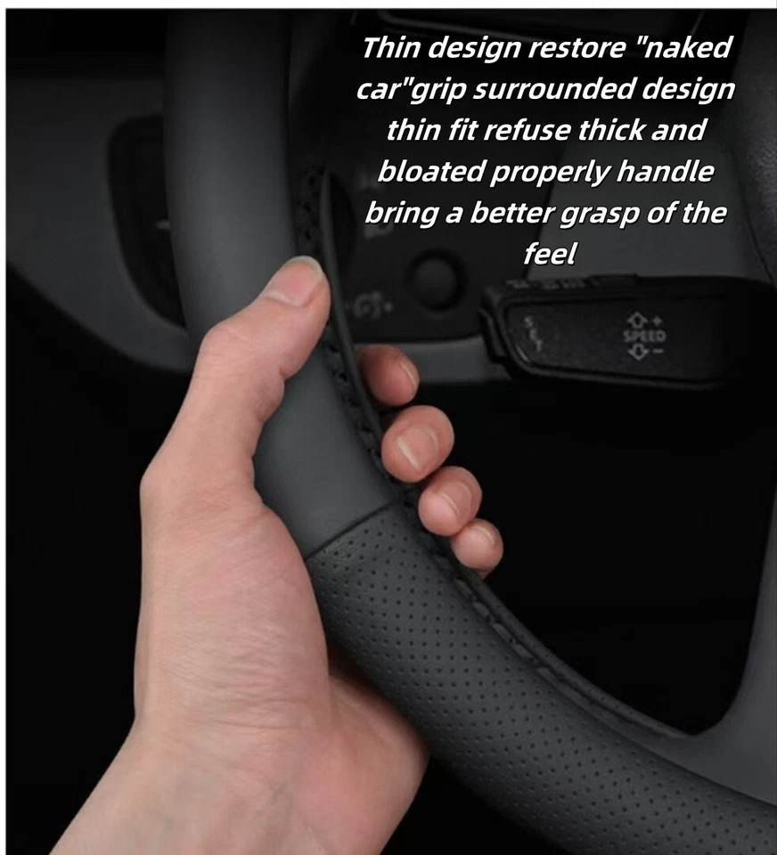 Cubierta de volante de cuero genuino de 15" para Acura All Cars 1980-2025 Foto 2 de 4