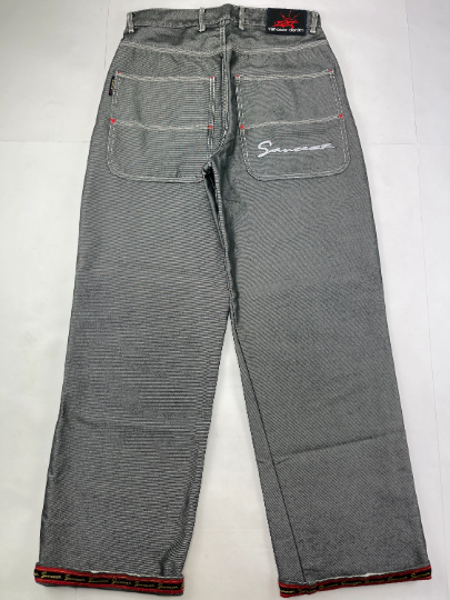 Sancezz jeans, shiny gray, vintage baggy silver metallic 90s Sancezz jeans, shiny gray, vintage baggy silver metallic 90s