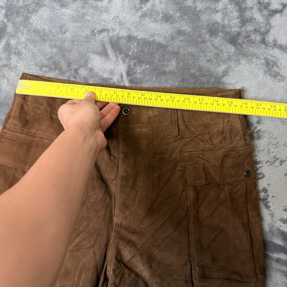 Vintage Y2K Ralph Lauren Rugby Cabra Gamuza Mujer Talla 6 Marrón Multi Bolsillo Foto 3 de 4