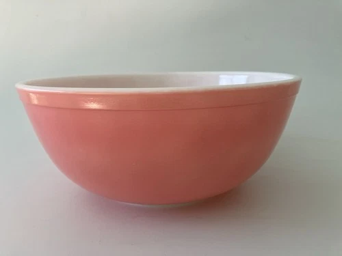 Big Vintage Pyrex #404 Flamingo Pink Mixing Bowl Very Good To EXC Condition