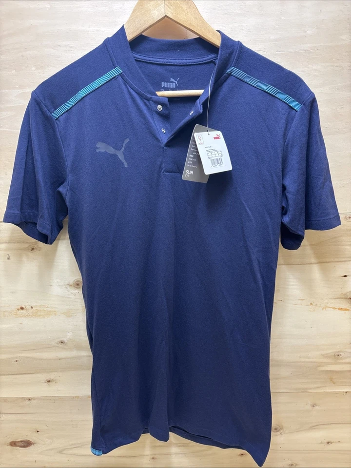 Polo PUMA teamCUP Casuals Peacoat-Puma nuova blu navy 657976-02 - Immagine 2 di 3