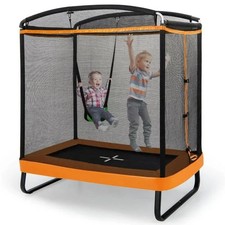 Orange 2‑in‑1 design 6 Feet Trampoline with Swing and Enclosure Safety Net