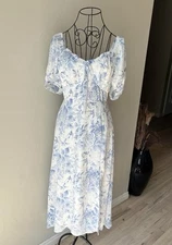 Baltic Born Blue and white floral Cadence Dress Cottage core Women’s Small
