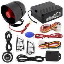 Car Keyless Entry Alarm System with Remote Start Push to Start Button 12V