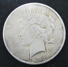 1922 (P) Philadelphia Peace Dollar - 90% Silver - Circulated - Actual Coin Q2