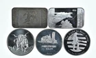 Lot 5 VINTAGE 1 Oz Silver Bars/Rounds Art Bars Collection Poured .999 *546