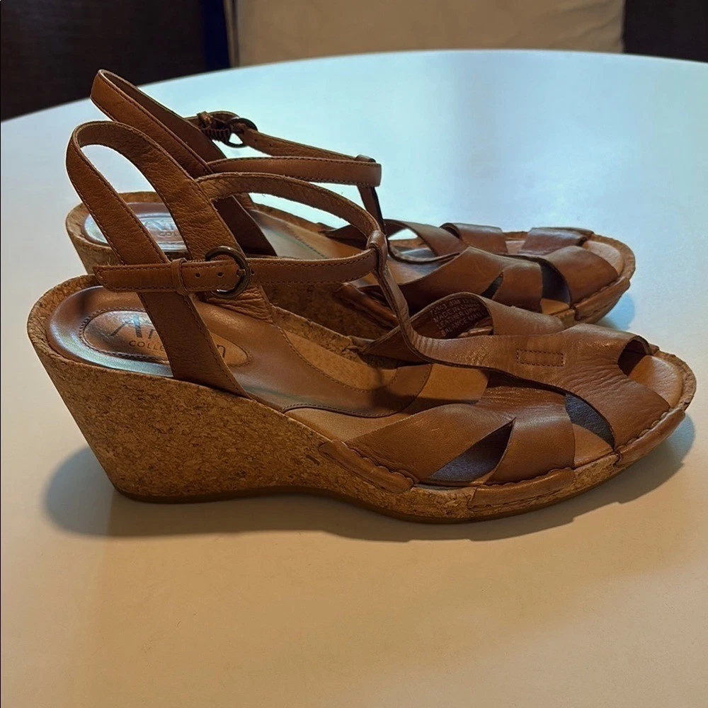 CLARKS Sandali con zeppa Clark's Artisan Collection in pelle marrone taglia 8 5 usati in ottime condizioni