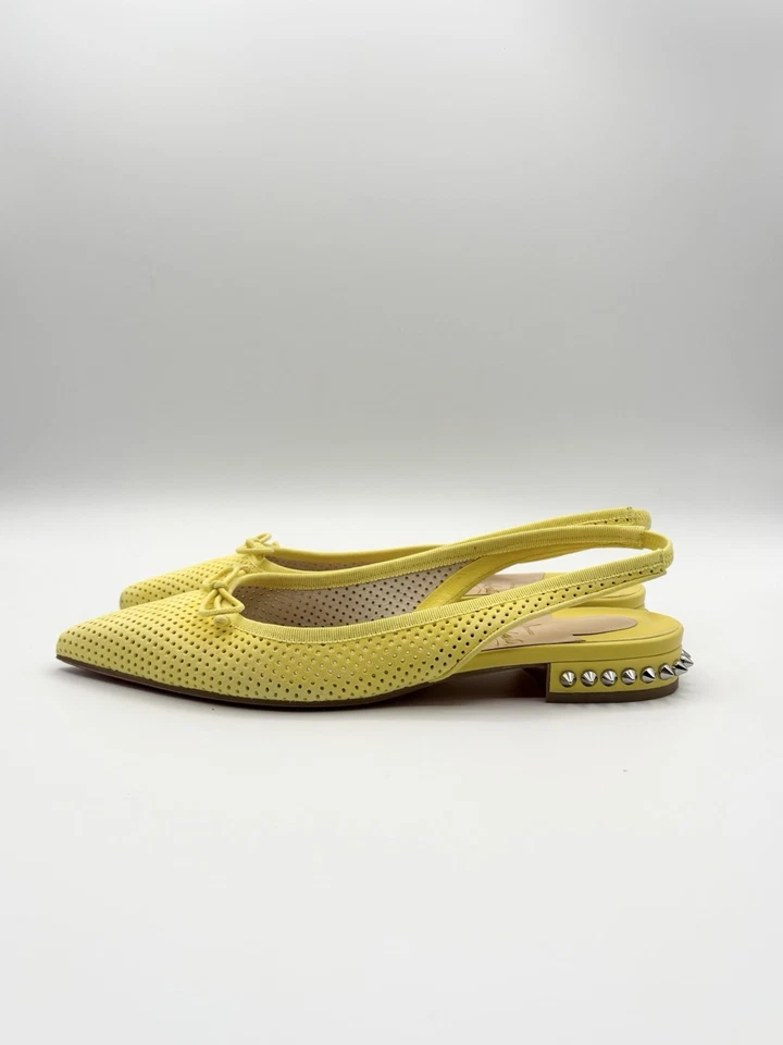 Christian Louboutin Amarillo Hall Eslinga con Picos Eslinga Plana Cuero Talla EU 36 6 Foto 4 de 4