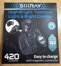 SIXRAY High Bright Tactical Light & Sight Combo, Green Laser, 420 Lumen Light