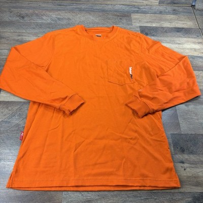 Timberland PRO FR Men's Small Blaze Orange Cotton Core LongSleeve Pocket T-Shirt