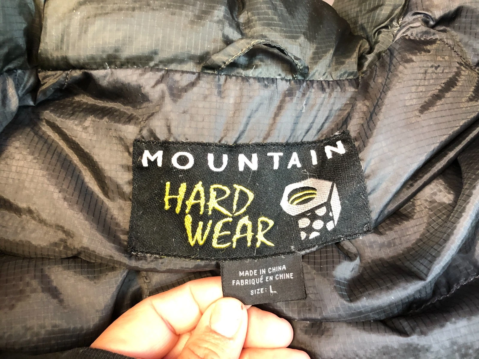 Vintage Army Green Mountain Hard Wear DOWN 2-Tone PUFFER JACKET Men's Size Large - product detail image 8