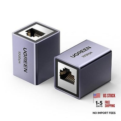 Ethernet Extender 10Gbps, 2 Pack Ethernet Coupler for Cat8 Cat7 Space Grey