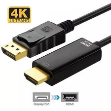 10Ft DisplayPort to HDMI Cable 4K@30Hz, BLACK Color