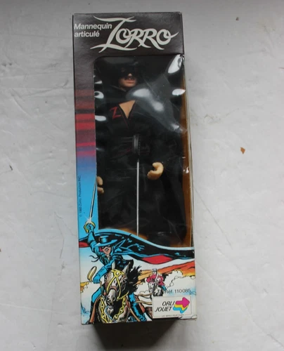 1985 ZORRO 10" Action Figure Mint In Box Rare! Orli Jouet Mego style -mib  !