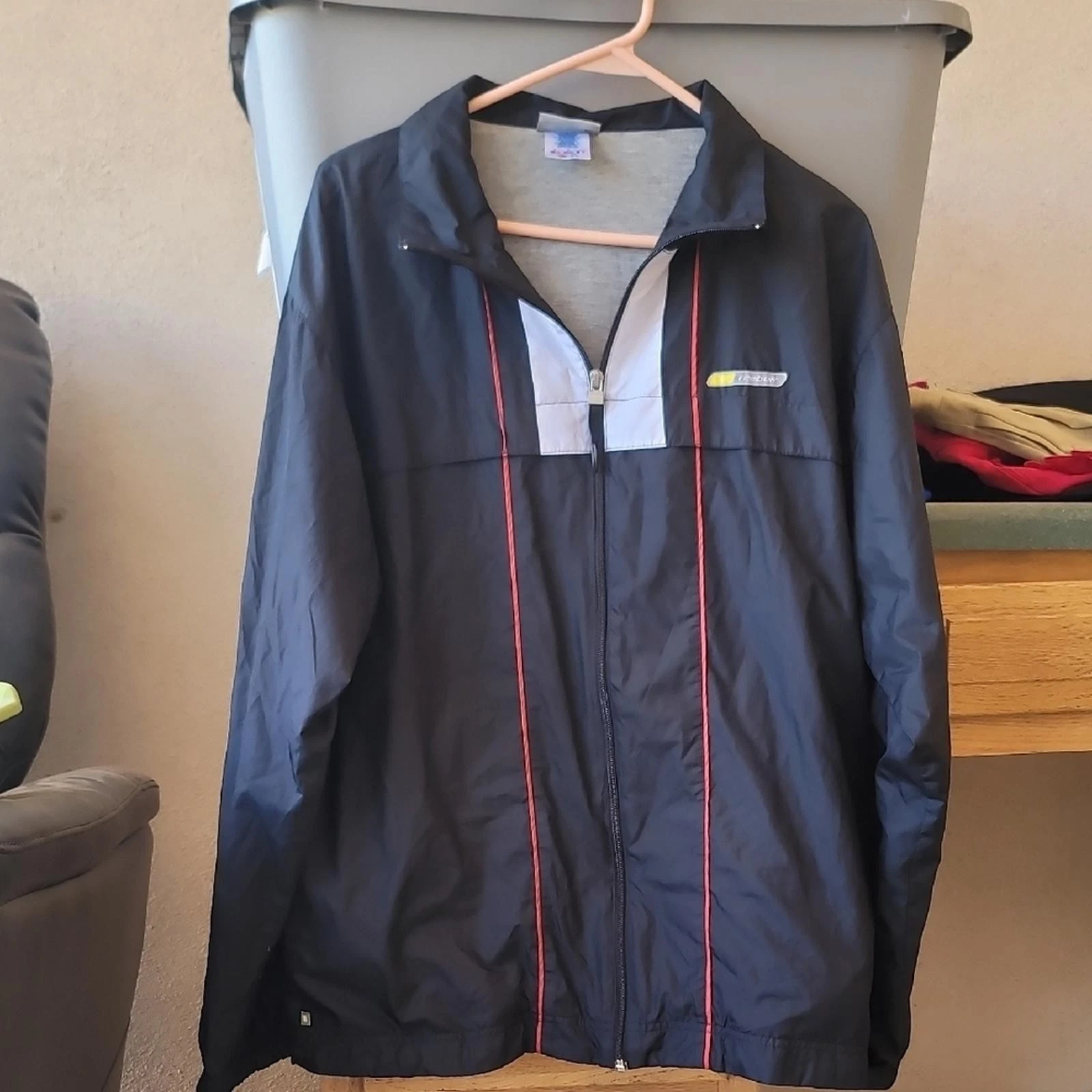 MAKE OFFER Reebok Black and White Athletic Windbreaker