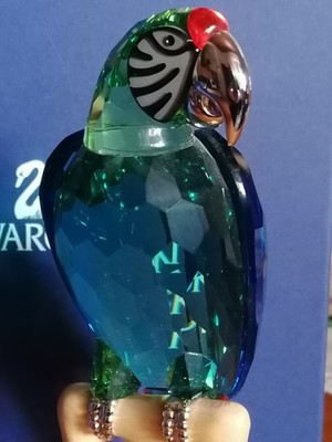 SWAROVSKI Kristallfigur '' Ara Chrome green '',   23,7 cm, Top Zustand