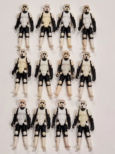 Vintage Star Wars Biker Scout lot X 12 ROTJ Imperial Army Builder Trooper Kenner