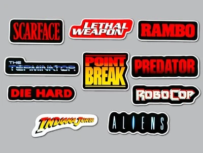 OMNI-CULT Classic Movie Sticker Lot (10 Stickers) SET 5 action adventure alien sci-fi