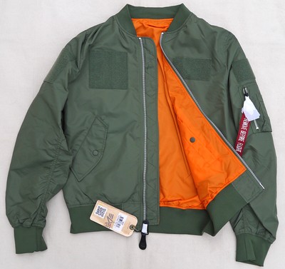 Alpha Industries L2b Flex Flight Bomber Jacket Reversible Sage Orange Men S Med Ebay