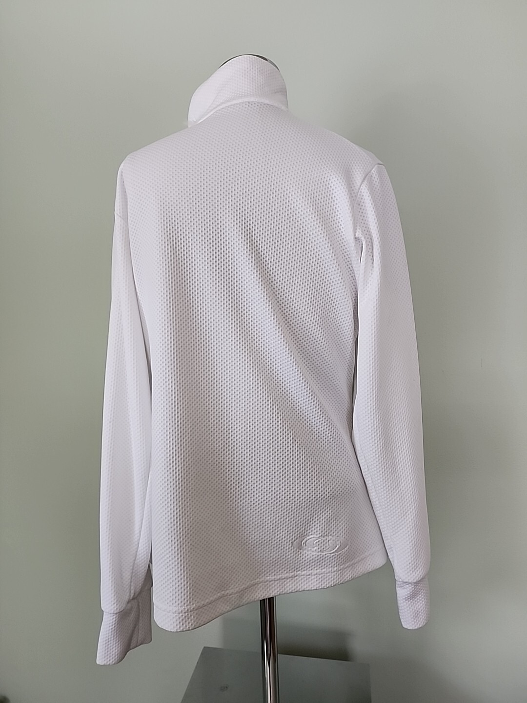 Salomon Top Termico Texturizzato Donna M Medium Bianco Asimmetrico Zip Stand Collare