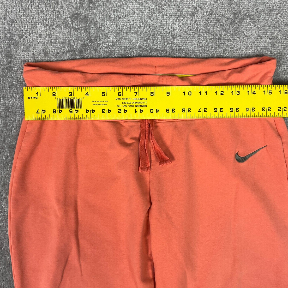 Nike Capri Girls Medium 8-10 Orange Jogging Pants Sweat Pants Fold