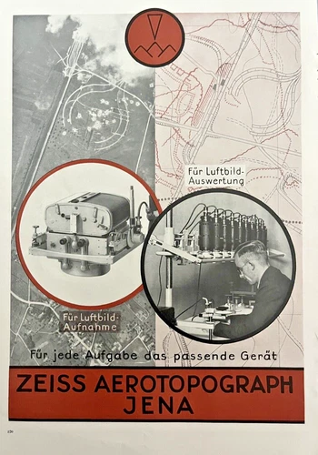 Vintage Print Ad Zeiss Aerotopograph WW2 Military Equipment Jena Germany 1936