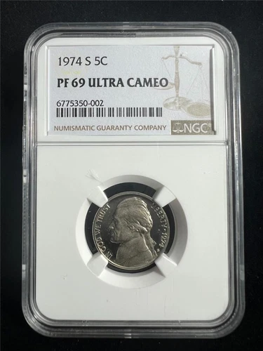 1974 S JEFFERSON NICKEL 5C PF69 ULTRA CAMEO NGC UCAM DCAM TOP POP! SKU 3544