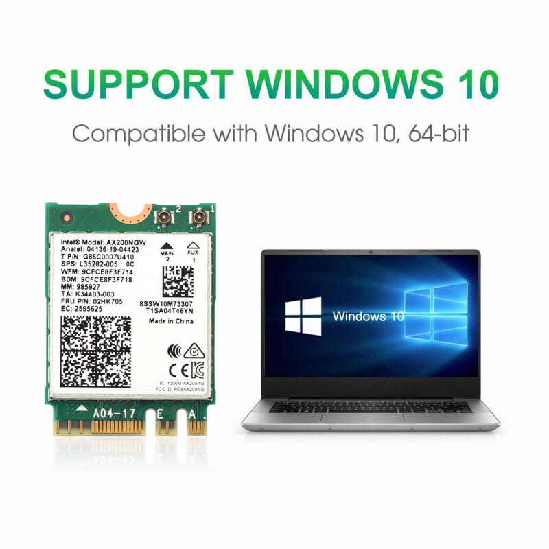 Carte Réseau WiFi 6, AX200NGW M.2 2230 Carte Réseau WiFi Avec BT 5.2, 2,4 G 5 G Double Bande, 802.11ax AX200 Adaptateur Sans Fil Pour Ordinateur Portable