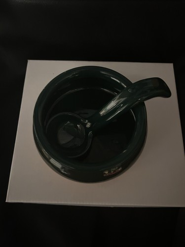 Salsa Bowl With Ladle Made In Portugal Terra Cotta W/Green Glaze Harry And David - Picture 11 of 18