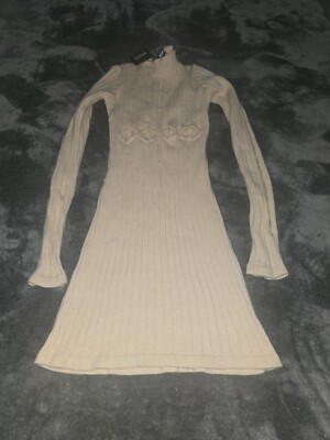 Size Small Ego Cross Cut Out Knitted Mini Dress