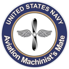 U.S. Navy Aviation Machinist's Mate Round AD Bumper Sticker Military Decal 5"