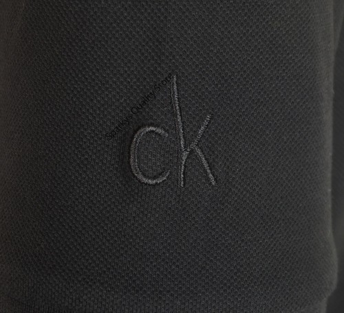 Nuevo Para hombres Auténtico Calvin Klein Polo Elastizado Bordado Calce Ajustado Negro - Imagen 4 de 6