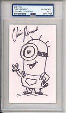 Minions Original Sketch Drawing Signed & Drawn by Chris Renaud PSA DNA CERTIFIED