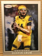 DUSTIN CRUM(KENT STATE)2022 SAGE SILVER ARTISTRY ROOKIE FOOTBALL CARD