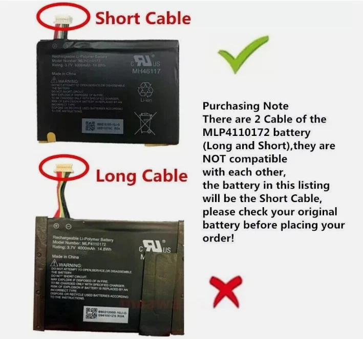 Battery MLP4110172 For Rand McNally OverDryve 7 / 8 pro Car GPS (3.7V / 4000mAh) - Image 3 of 4
