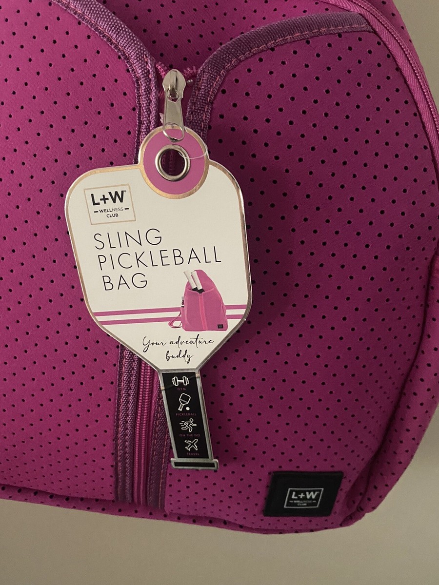 L&W Wellness Club Pink Sling Pickleball Bag L+W WELLNESS CLUB SLING PICKLEBALL BAG PINK HOLDS 2 PADDLES  main image 4