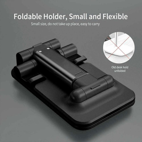 Portable Cell Phone Desk Stand Holder Desktop Mount Aluminum For iPhone BLACK - Picture 12 of 16