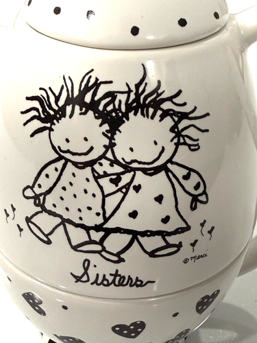 Enesco Marci "SISTERS" stapelbares Teeservice für 1 Tasse und Teekanne - Bild 1 von 8