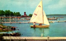 View Of Shore Line And Miller Bell Tower Chautauqua New York Postcard