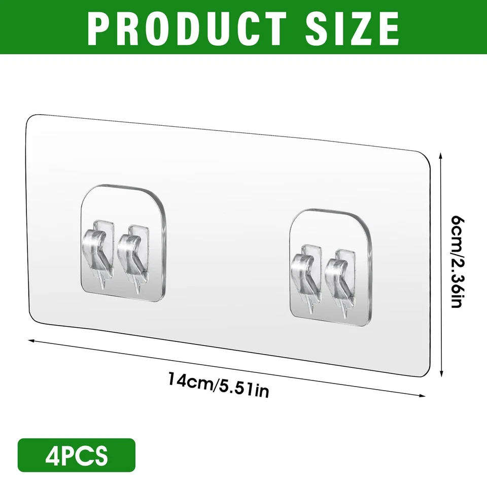 Ganchos adhesivos para carrito de ducha de repuesto pegatinas fuertes ganchos de ducha ganchos de pared Foto 4 de 4