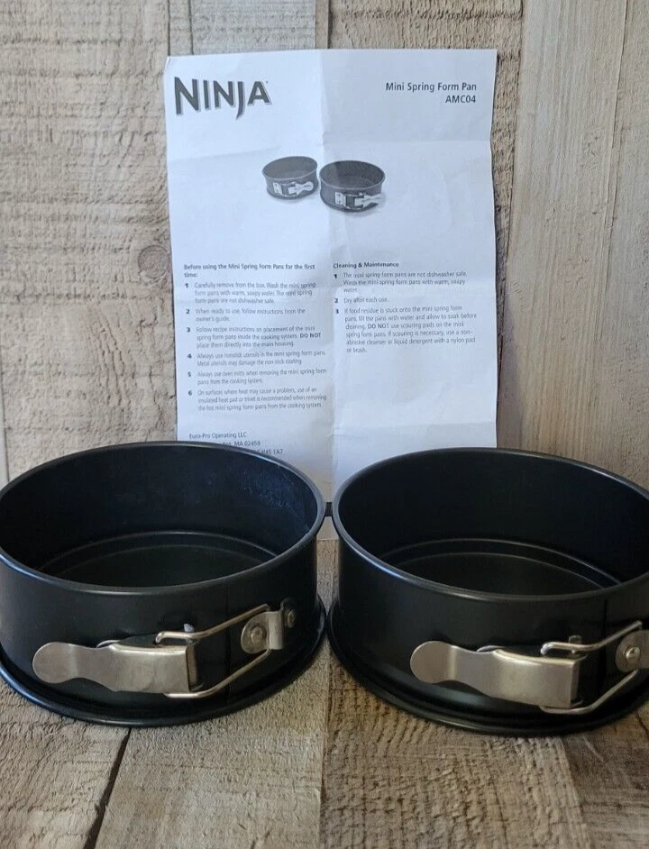 2 Ninja Mini Spring Form Pans AMC04 Coated cheesecake 4 1/2" Round 2" Deep cake
