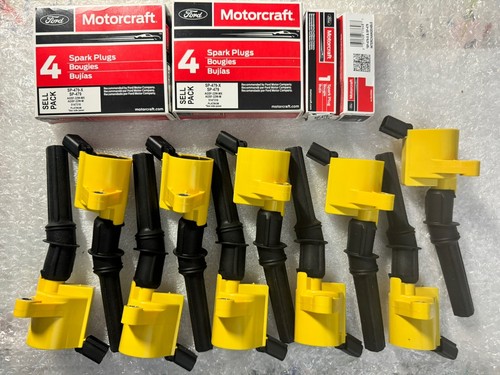 10 IGNITION COIL Heavy Duty DG508 & 10 MOTORCRAFT Platinum Spark Plugs New