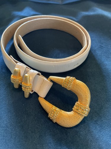 Carlisle White Leather Belt