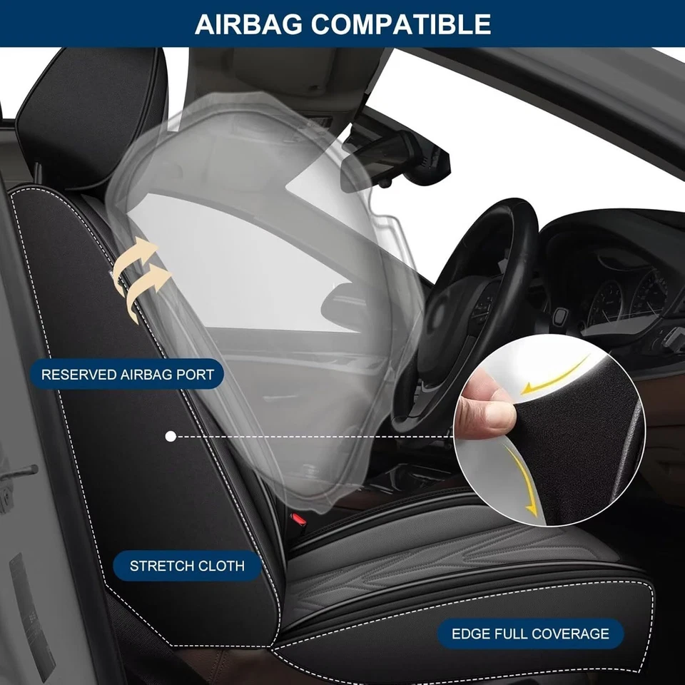 Full Set Car Seat Covers Fit for Jeep Patriot 2010-2017 Faux Leather Waterproof - Изображение 2 из 4