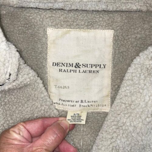 Ralph Lauren Denim Supply Biker Jacket Women’s XL Shearling Vegan Leather NWT - Picture 3 of 18