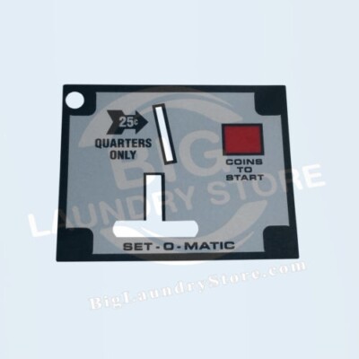 Set-O-Matic OVERLAY ONLY for Wascomat Gen 5, Gen 6 Coin Drop, Acceptor w/ Return