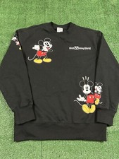 Walt Disney World Parks Mickey Black Long Sleeve Sweatshirt Small Sweater EUC
