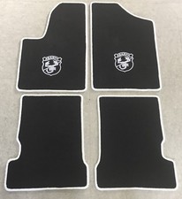 Autoteppich Fußmatten für Fiat Seicento u. Abarth 1998-10' schwarz weiss Velours
