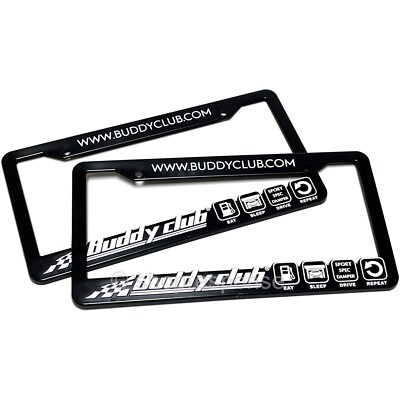 Buddy Club Sport Spec License Plate Frame x2 Black Plastic BC09-LPFBC02 JDM
