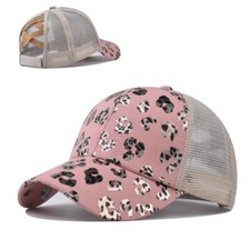 Womens Strapback Adjustable Leopard Print Baseball Caps Opening Braid Unisex Hat